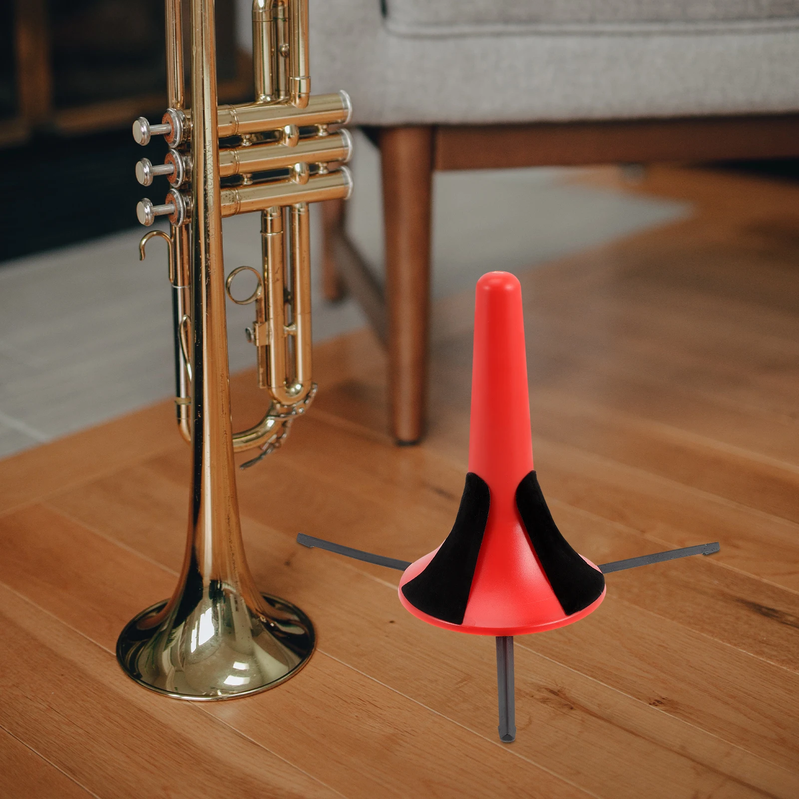 

Musical Instrument Stand Clarinet Bracket Tripod Trumpet Holder Support Red Foldable Flute Portable