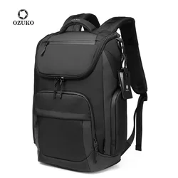 OZUKO Multifunction Men Backpack Large Capacity Waterproof Backpacks 15.6 inch Laptop Backpack Outdoor Travel Business Male Bag