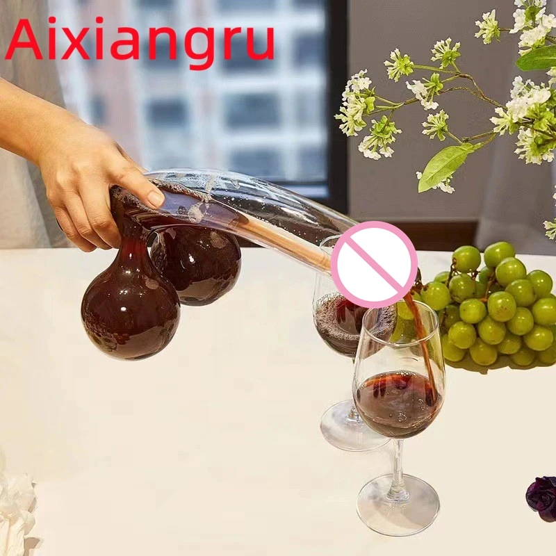 

Уникальный забавный графин для вина, стеклянная чашка для виски, аксессуары для бара 600 мл/400 мл - прочный стеклянный сервер для спиртовых напитков для домашнего использования