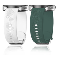 Engraved Floral Band for Samsung Galaxy Watch 6/4/classic/5/pro/3/Active 2 Silicone Bracelet Huawei GT3 GT4 Pro 20mm Watch Band