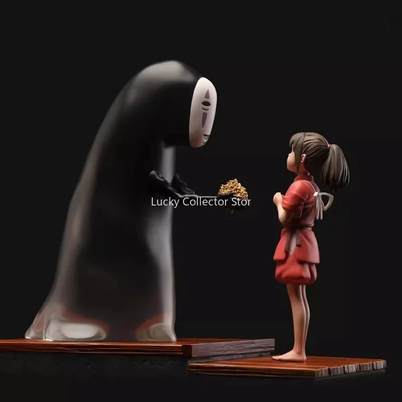 Japanese Anime Spirited Away Little Chihiro Faceless Male GK Statue Hand Figure Desktop Ornament Decoration Doll Toy Spot