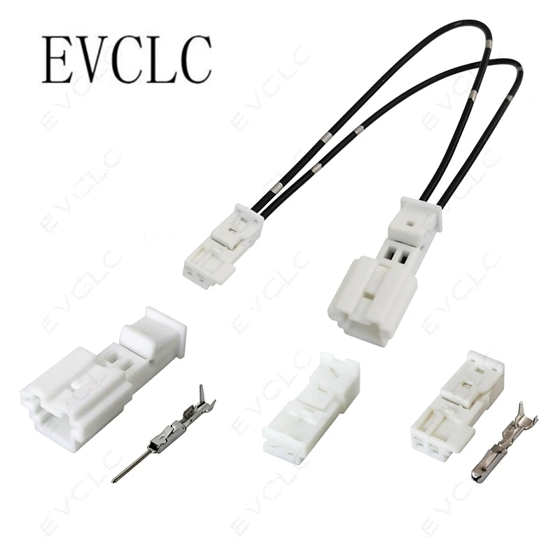 1 Set 2-Pin Car Wiring Harness Connector 2-1718333-1 9-968554-2 for BMW Mercedes-Benz Tweeter Atmosphere Light Male Female Plug