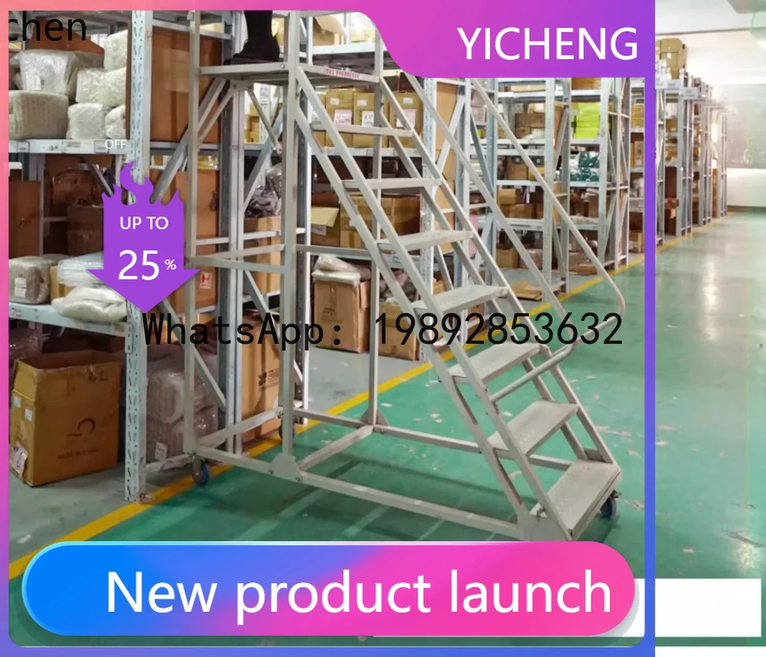 

JX warehouse climbing car mobile platform ladder with wheel rack climbing ladder