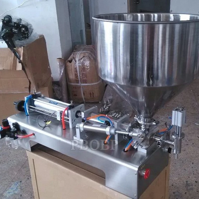 Máquina de Llenado Neumática de un Solo Cabezal para Crema Cosmética, Pasta, Mantequilla de Maní, Salsa de Tomate, Bebidas, Vidrio, Venta al por Mayor de Fábrica PBOBP