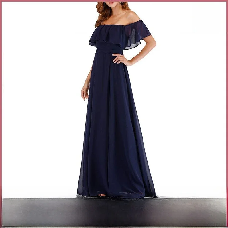 

One-oulder ort-Sve Fairy Dr High Waist Gauze Material Busin Casual Sle Spring Collection by Other Brand