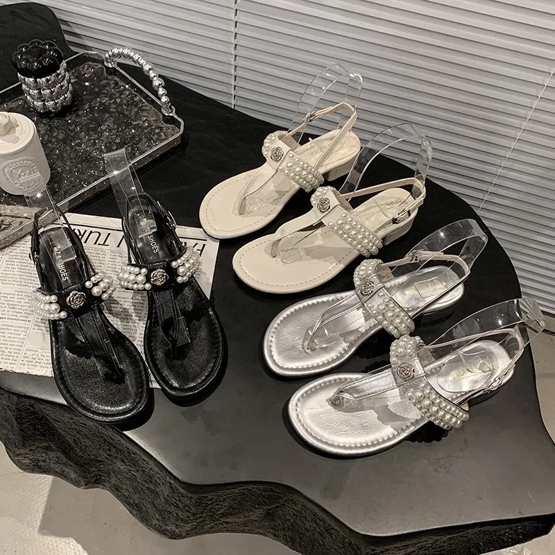 صنادل صيفية جديدة للنساء أحذية شاطئ عادية في الهواء الطلق صنادل نسائية السيدات حجم كبير صنادل كعب منخفض Жensku Оbuvai