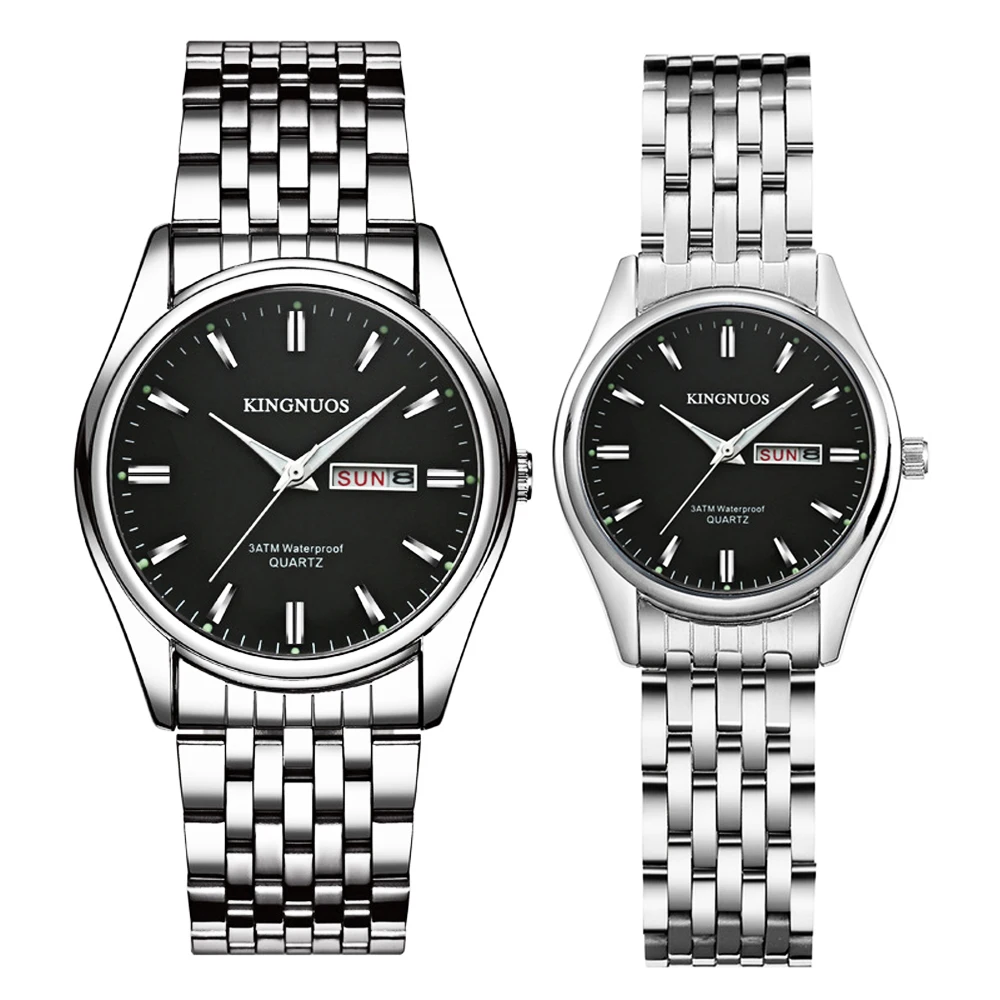 Couple Watches for Men and Women Quartz Wristwatches Fashion Luxury Business Hodinky Steel Waterproof Date Week Hour Lover Watch