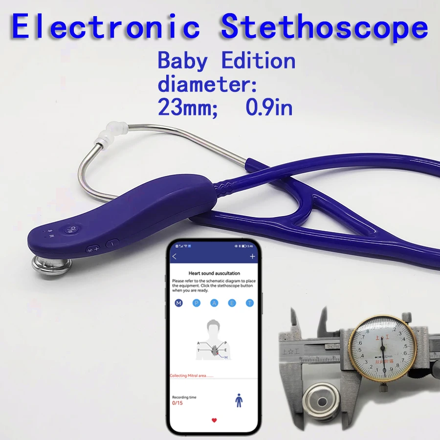 Kids Electronic Bluetooth Stethoscope, Medical Core, 40 Times Magnification, App Controlled, Stethoscope for Medical Sick Custom