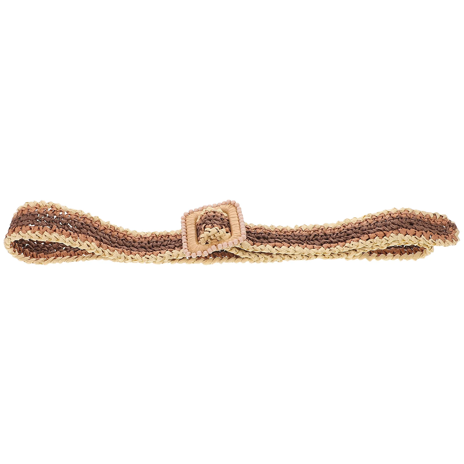 

Boho Raffia Woven Waist Belt Lightweight Adjustable Fashion Wide Belt for Women Summer Vacation Dress Fancy Belts for Women