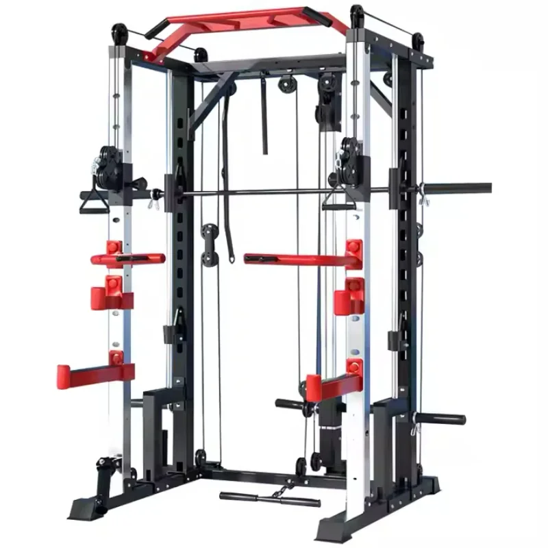 

Multi-Functional Half Frame Power Cage Comprehensive Strength Training Fitness Equipment Home Gym Smith Chest Leg Exercise