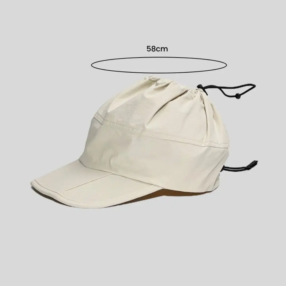 Fashion Sun Protection Drawstring Sun Hats Thin Breathable Quick-drying Caps Foldable Peaked Cap Women