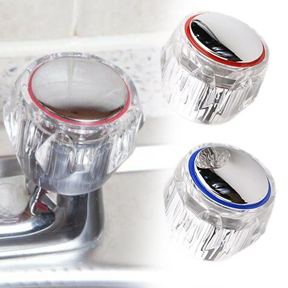 

2PCS Hot & Cold Tap Top Head Cover Kitchen Replacement Heads 20 Splines 7.5mm