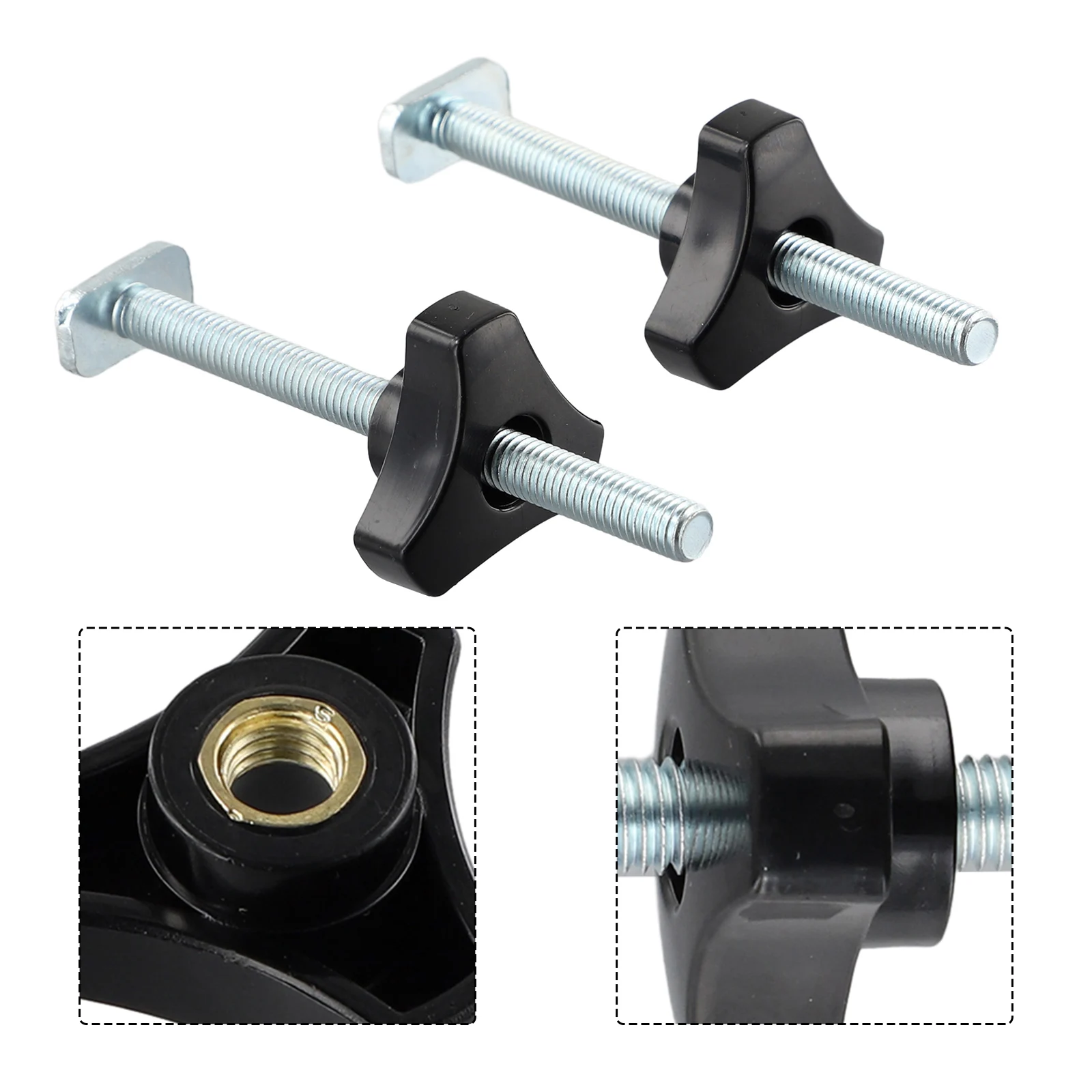 

2PCS M8 T-Track Bolts Knobs T Slot Bolts + Knobs Clamps For Woodworking Jigs Screws Nuts Hand Tools Clamps Fasteners T Screw