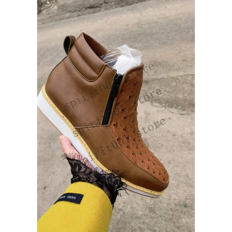 New European And American Medieval Viking Renaissance Square Toe Side Zipper Pattern Large Size Men Casual Short Boots - view 6