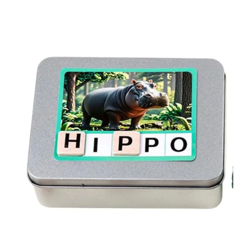 Holzpuzzle Alphabet Rechtschreibspiel Alphabet Cartoon Zauber Sie das Wortspiel Niedlicher Tierbuchstabe Rechtschreibblock Sprachen Spielzeug