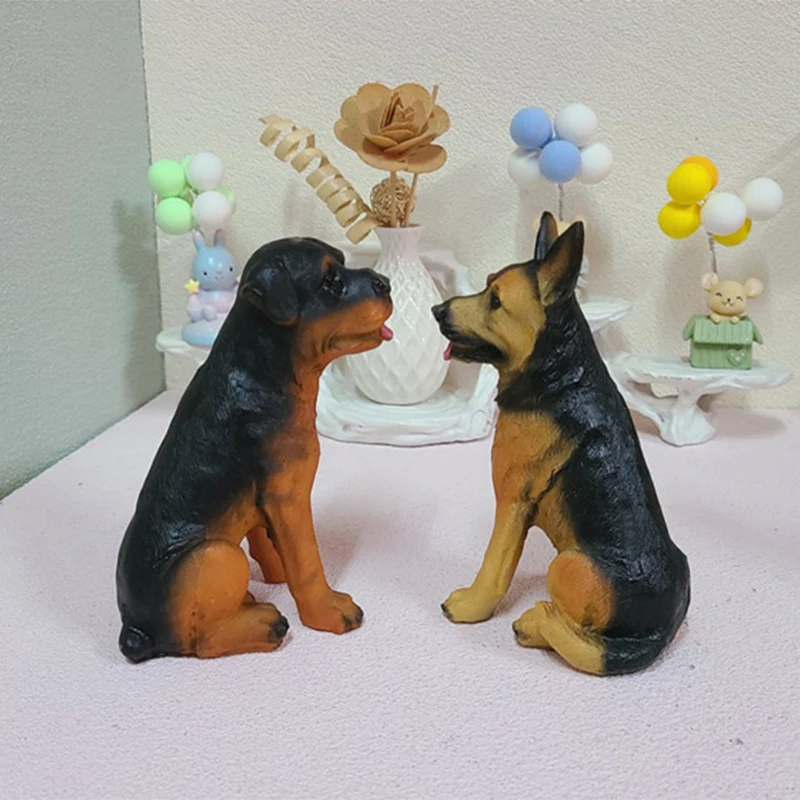 Border Collie Simulation Dog Resin Ornaments Cute Pug rottweiler Home Decoration GermanShepherdDog Model Creative Birthday Gifts