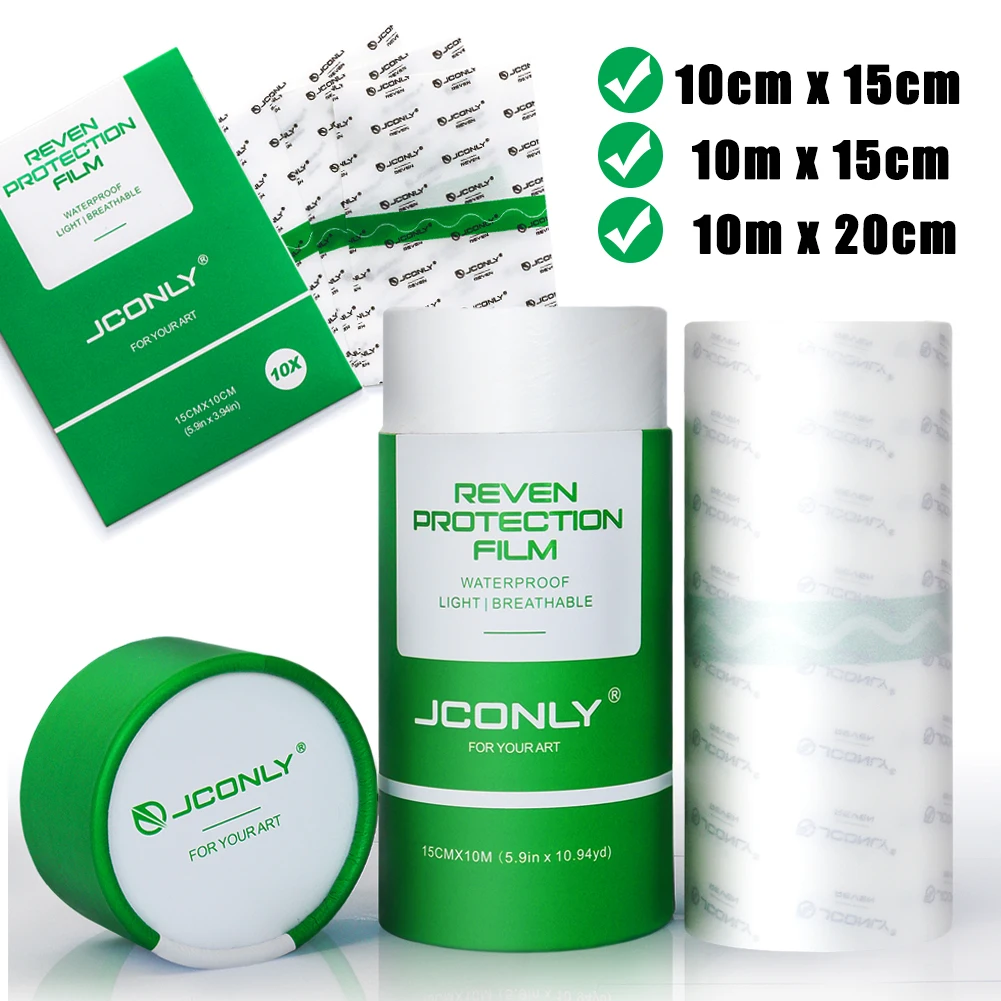 

JCONLY REVEN Tattoo Healing Film Waterproof Protective Tattoo Aftercare Bandage Transparent Skin Tattoo Repair Film Wrap Roll