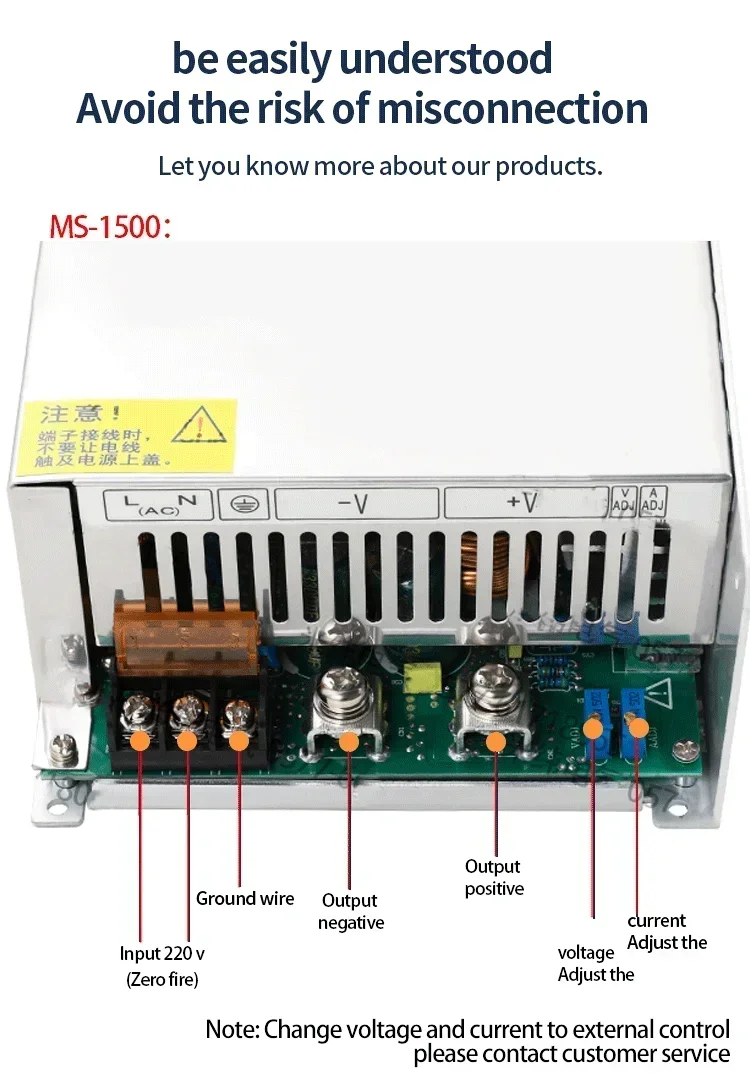 Adjustable 1500W Switching Power Supply 0-12V 15V 24V 30V 36V 48V 60V 68V 72V 85V 100V 110V 150V 200V AC TO DC Industrial SMPS