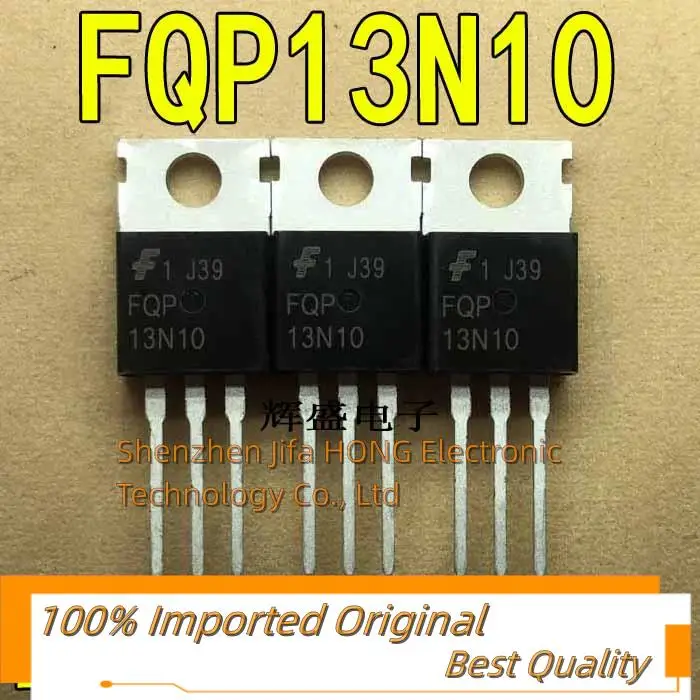 Original NPN MOSFET, melhor qualidade, estoque real, FQP13N10L, 13N10L, 13A, 100V a-220, 10Pcs por lote