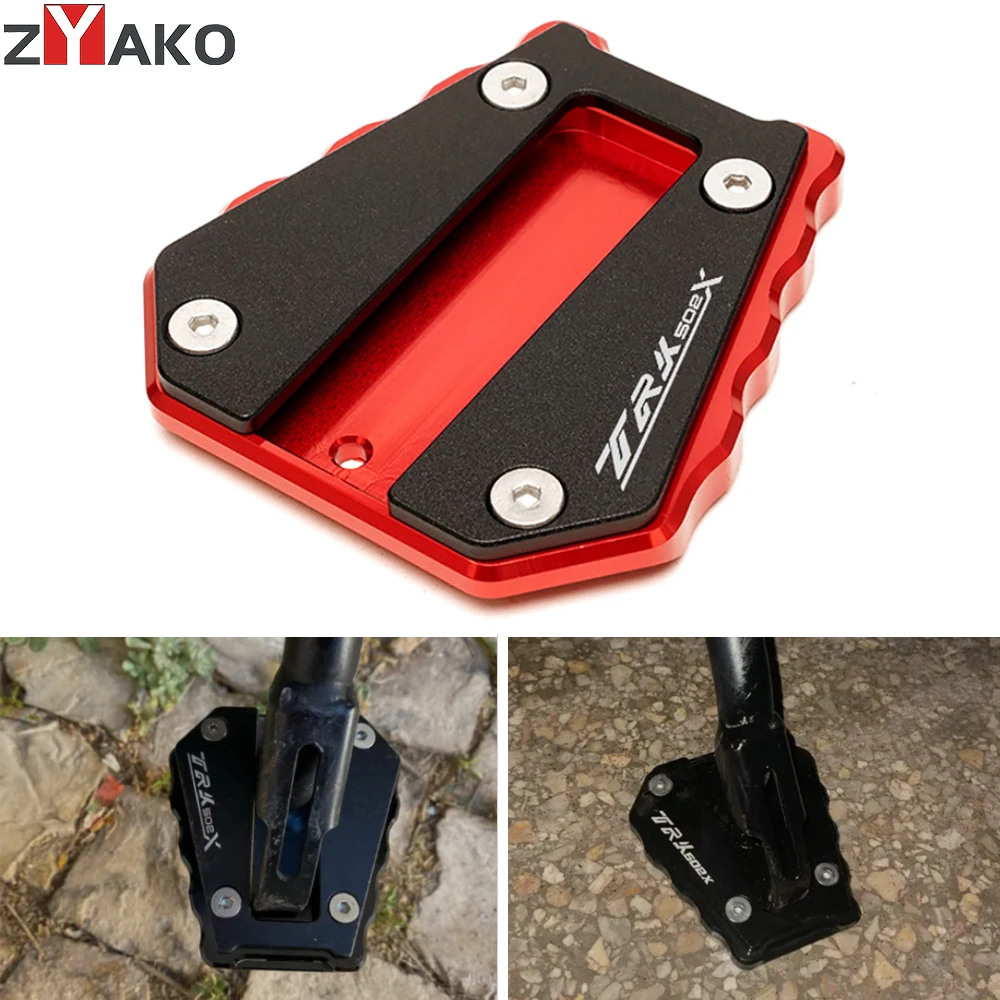 For Benelli TRK 502X TRK 502 X TRK502X 2017-2021 2022 Motorcycle CNC Kickstand Side Stand Extension Pad Support Plate Keyring