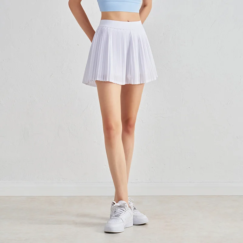 

SOISOU женские теннисные юбки для тренажерного зала, йоги, противоскользящие юбки с высокой талией, эластичные плотные дышащие женские юбки с внутренними карманами