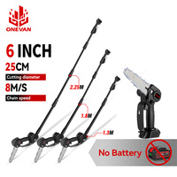 ONEVAN 6 Inch Cordless Electric High Branch Chainsaw 2.25M Telescoping Chain Saw Cutter Pruner Power Tool For Makita 18V Battery