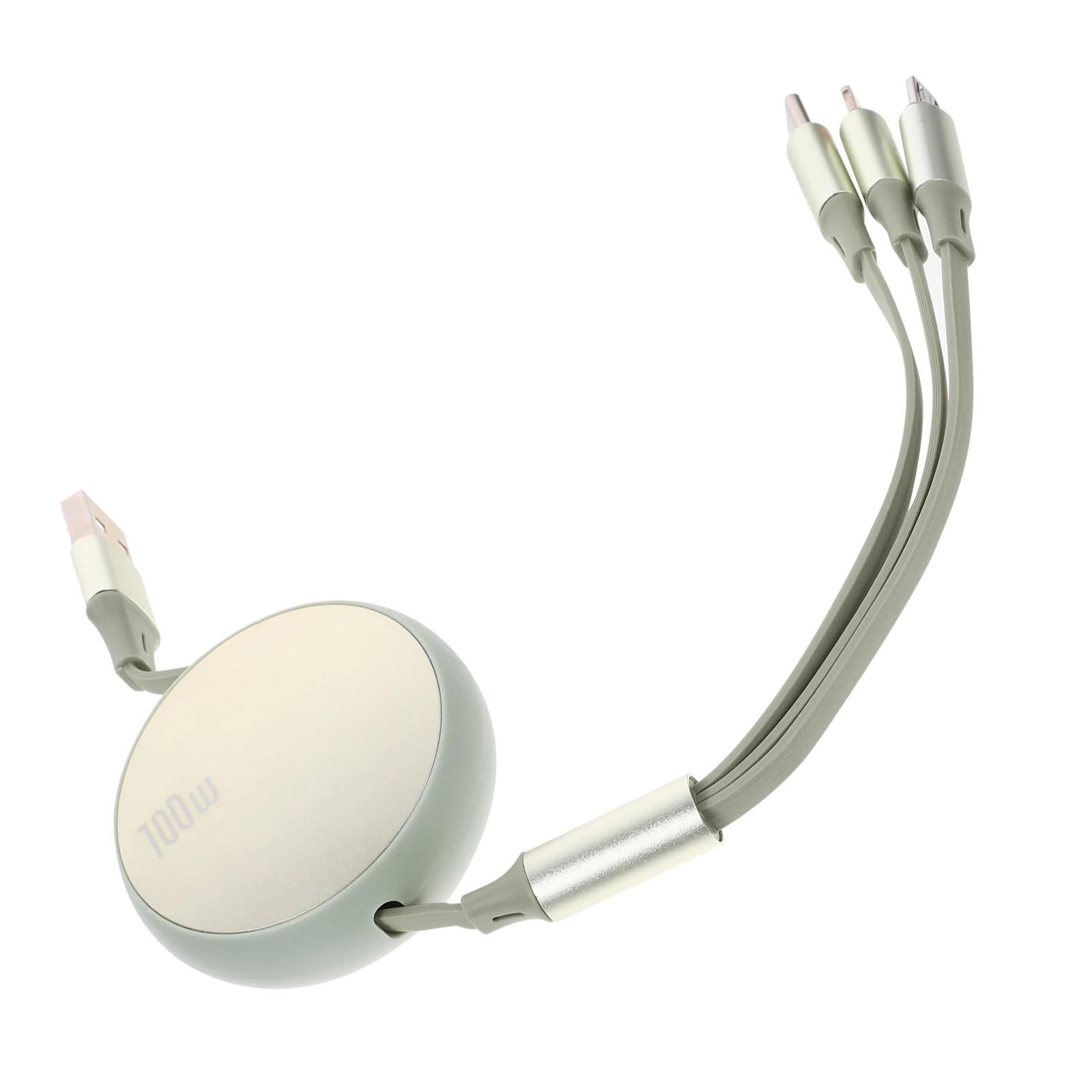 

Type-C Retractable Mobile Phone Fast Charging Cable Portable Compact Lightweight Data Transmission Green Useful Travel