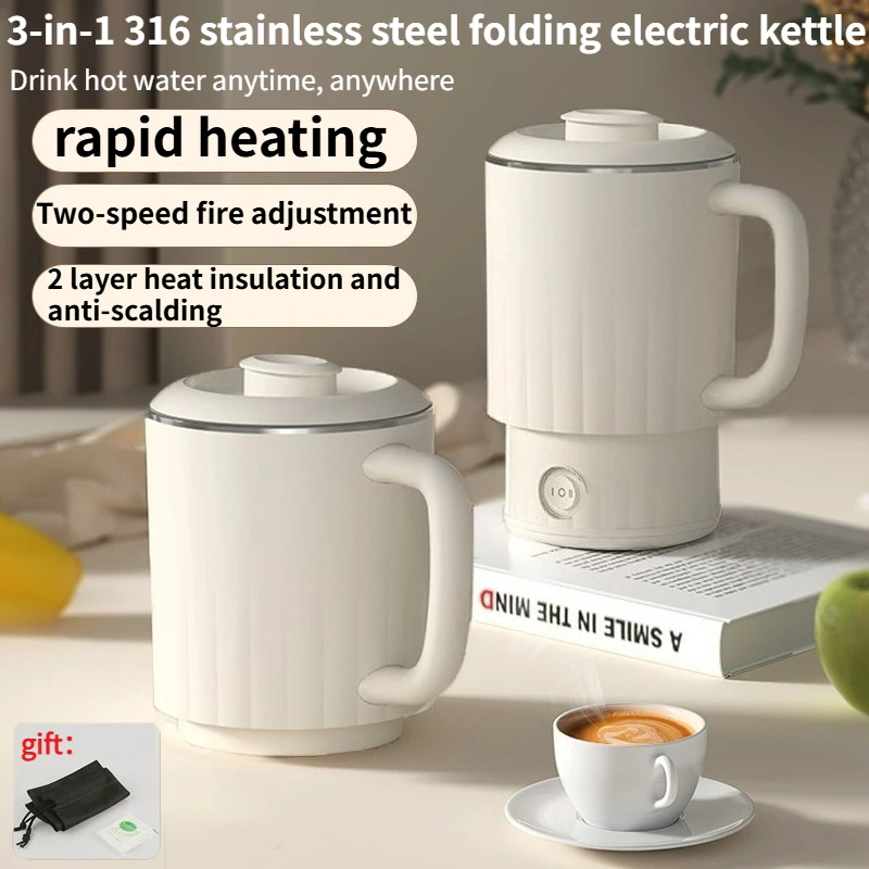 

Удобный чайник большой емкости из нержавеющей стали 3-в-1 316, два регулируемых уровня, двухслойная изоляция, для путешествий, кемпинга, дома