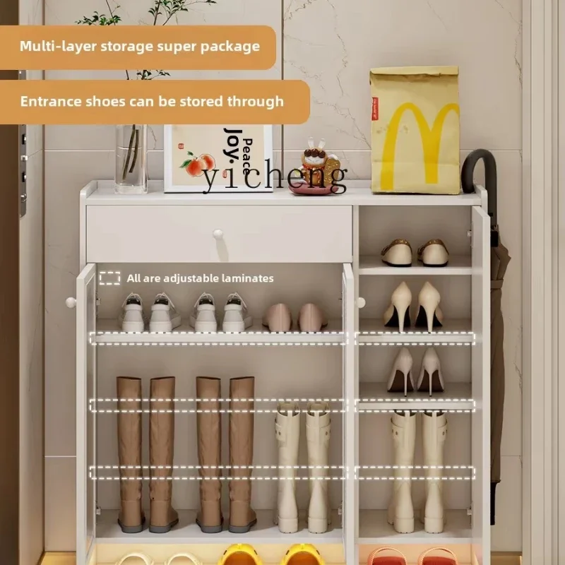 ZC خزانة أحذية قابلة للإزالة مع قفل عند مدخل المنزل، وخزانة الأحذية الجديدة خارج مدخل الممر