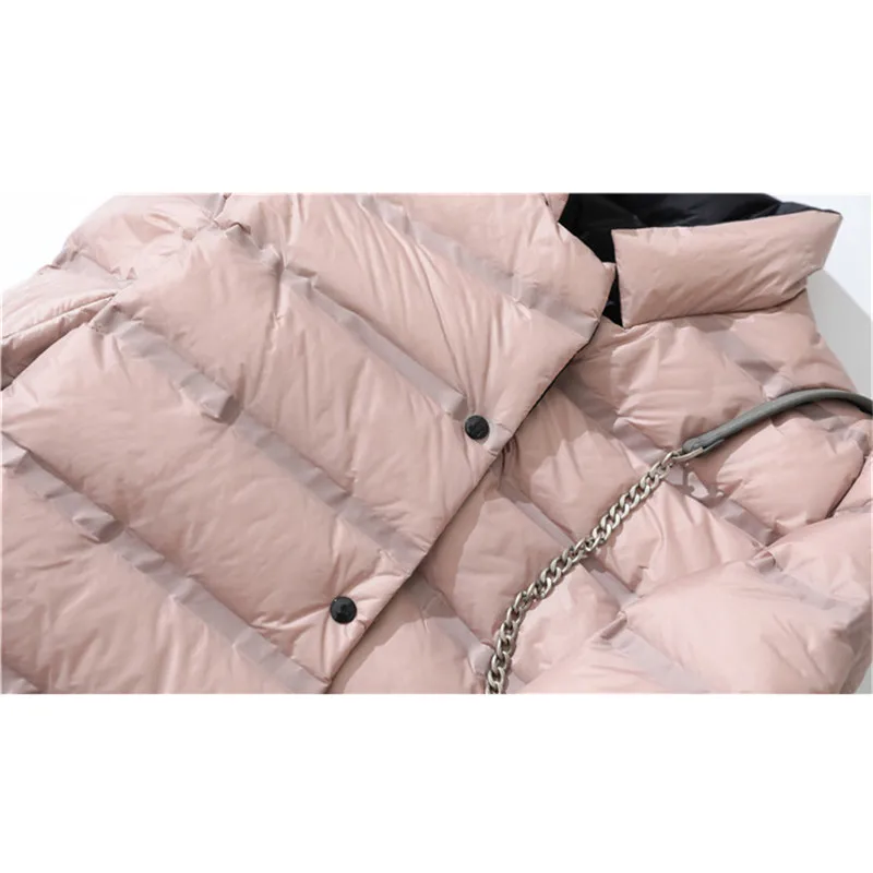 Reversible Down Coat Autumn Winter Women Ultra Light White Duck Down Jacket Parkas Ladies Single-Breasted Short Thin Outwears