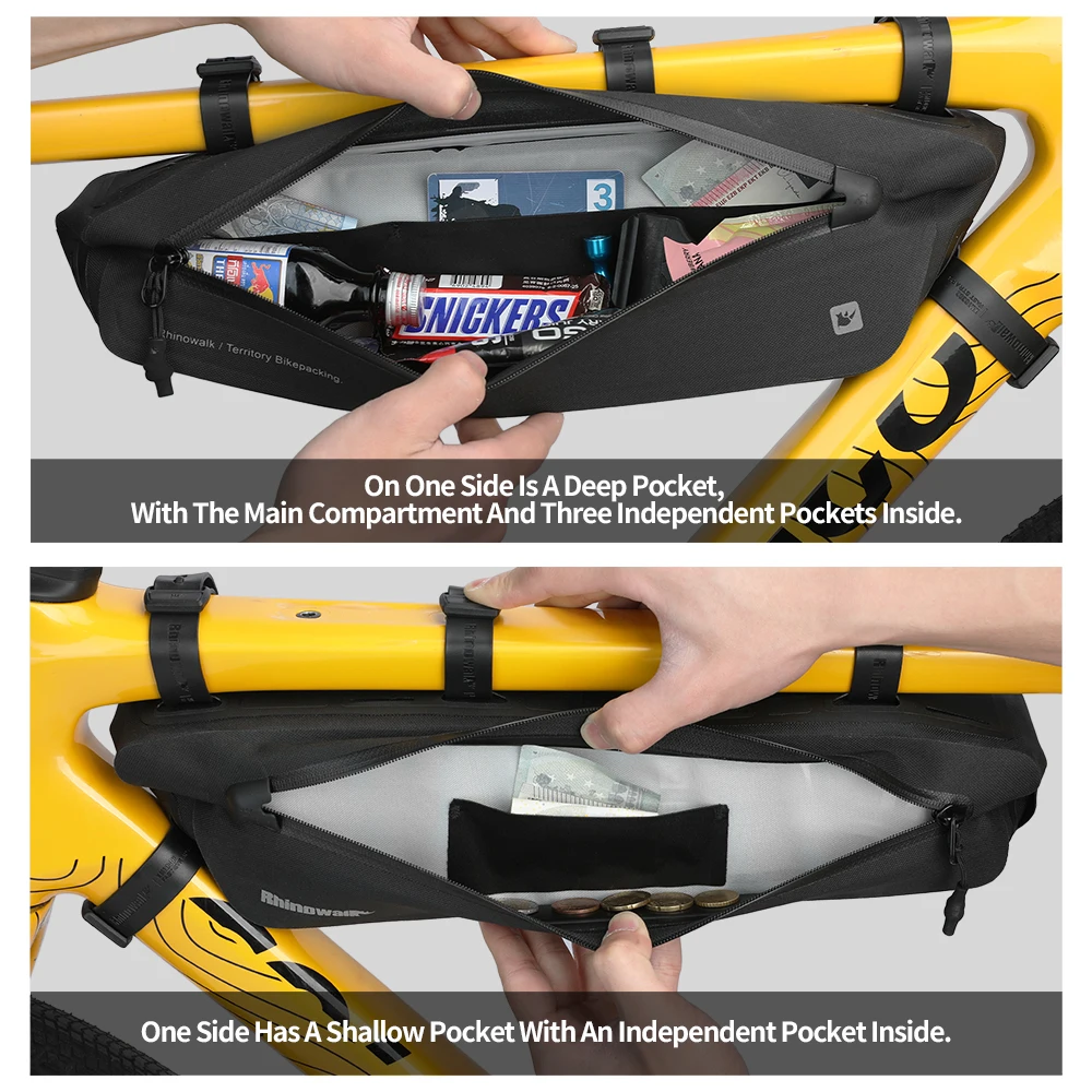 حقيبة دراجة مثلثة الشكل مقاومة - مراجعة Gravel Bike Frame Bag Bikepacking وسعره
