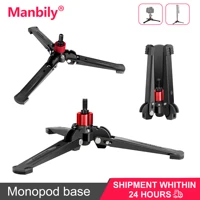 Manbily M-2 soporte de trípode de sobremesa para monopié profesional de aluminio 3/8 ""tornillo cámara teléfono fotografía Base de soporte