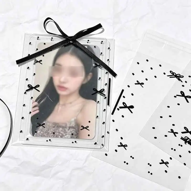 100pcs/pack Clear Photocard Sleeves Self-adhesive Card Cover Idol Photo Packaging Bag Self Sealing Bag Gift Card Protector