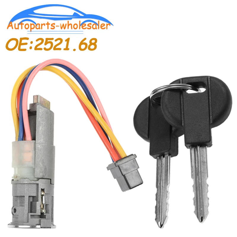 Nuevo cerradura de barril de interruptor de arranque con 2 llaves 2521.68 252168 Para accesorios de coche Citroen C15 2000- 2006