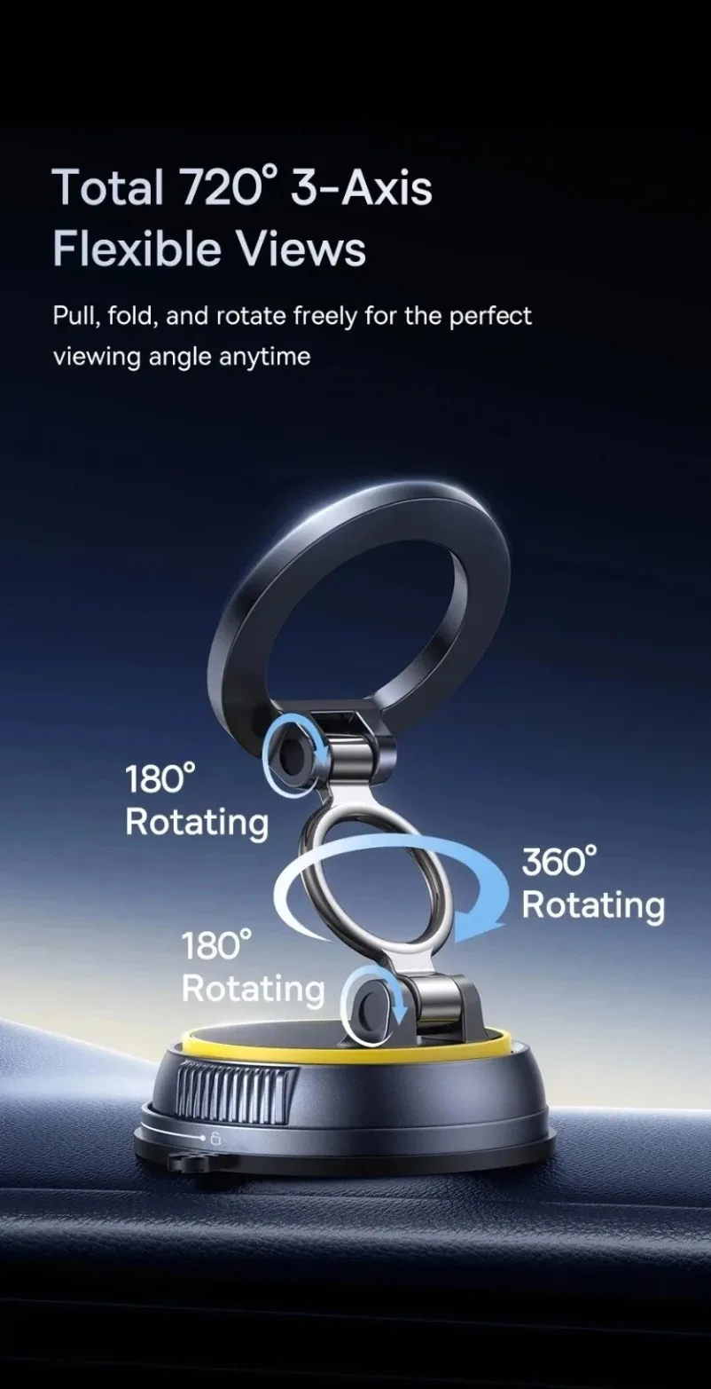 360 ° Rotation Magnetische Auto Telefon Halter Vakuum Saugnapf Stehen Мagnet Halterung Für iPhone 17 ~ 12 Gym/Fahren Vakuum telefon Halterung – Detail 8