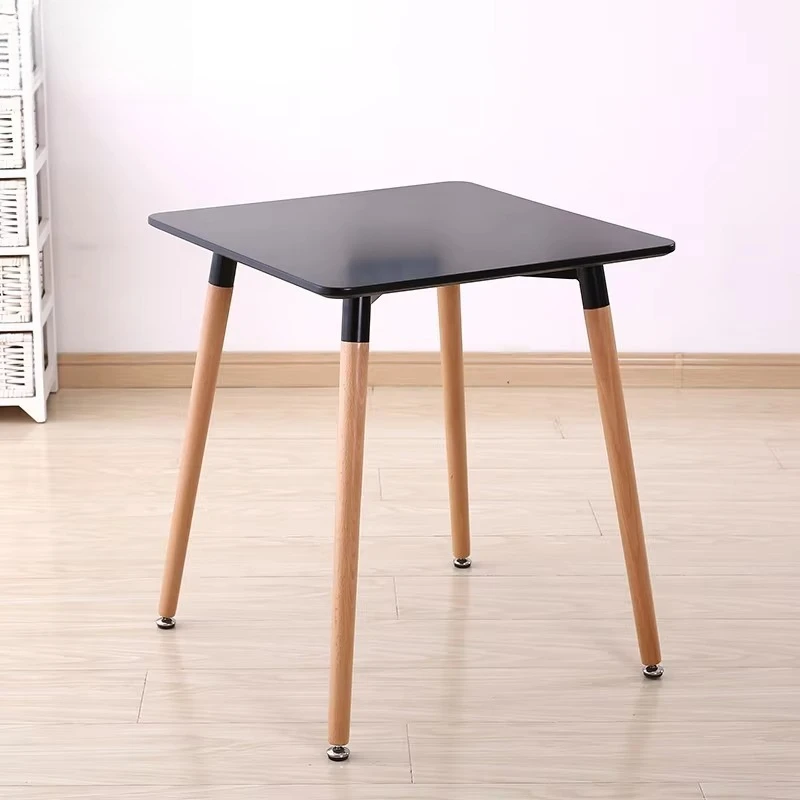 طاولة طعام مربعة حديثة مع سطح مطلي وأرجل من خشب الزان للاستخدام المنزلي في المقهى #3