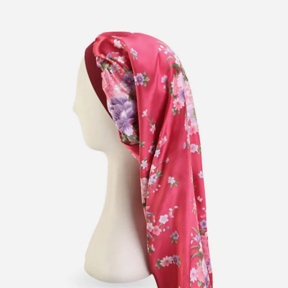 

2 шт. больших атласных шапочек для сна для длинных волос, кудрявых причесок, плетеных кос, ночной чепчик, эластичный регулируемый размер, для женщин и мужчин