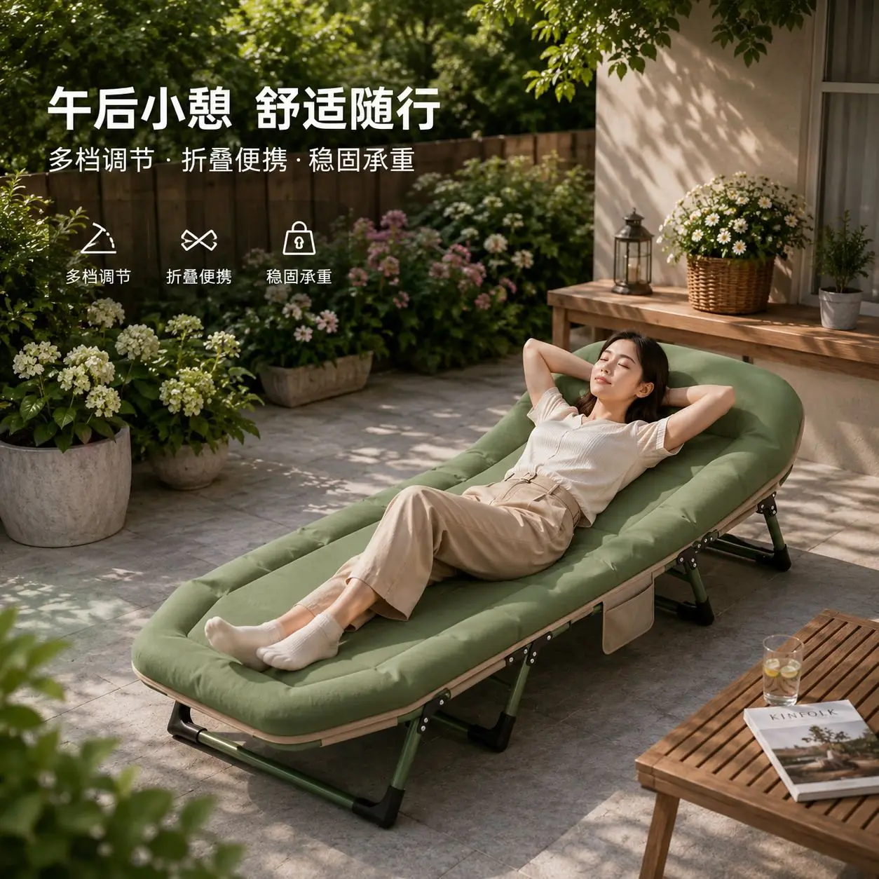 Outdoor Siesta Bed Rollaway Office Single Siesta Small Portable Camp Family Spare Escort