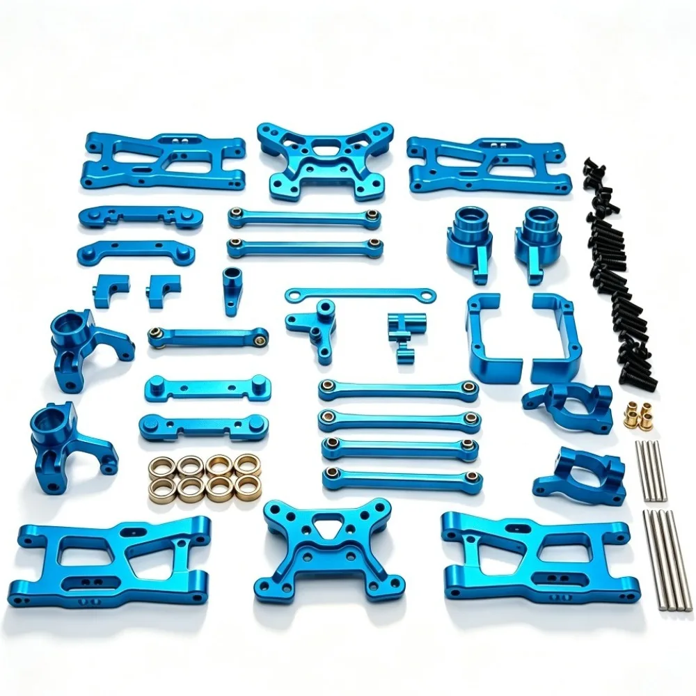 Compatible With WLTOYS 1/14 144016 144018 RC Car Upgrade Kit Servo Arm Shock Absorber Mount Turnbuckles