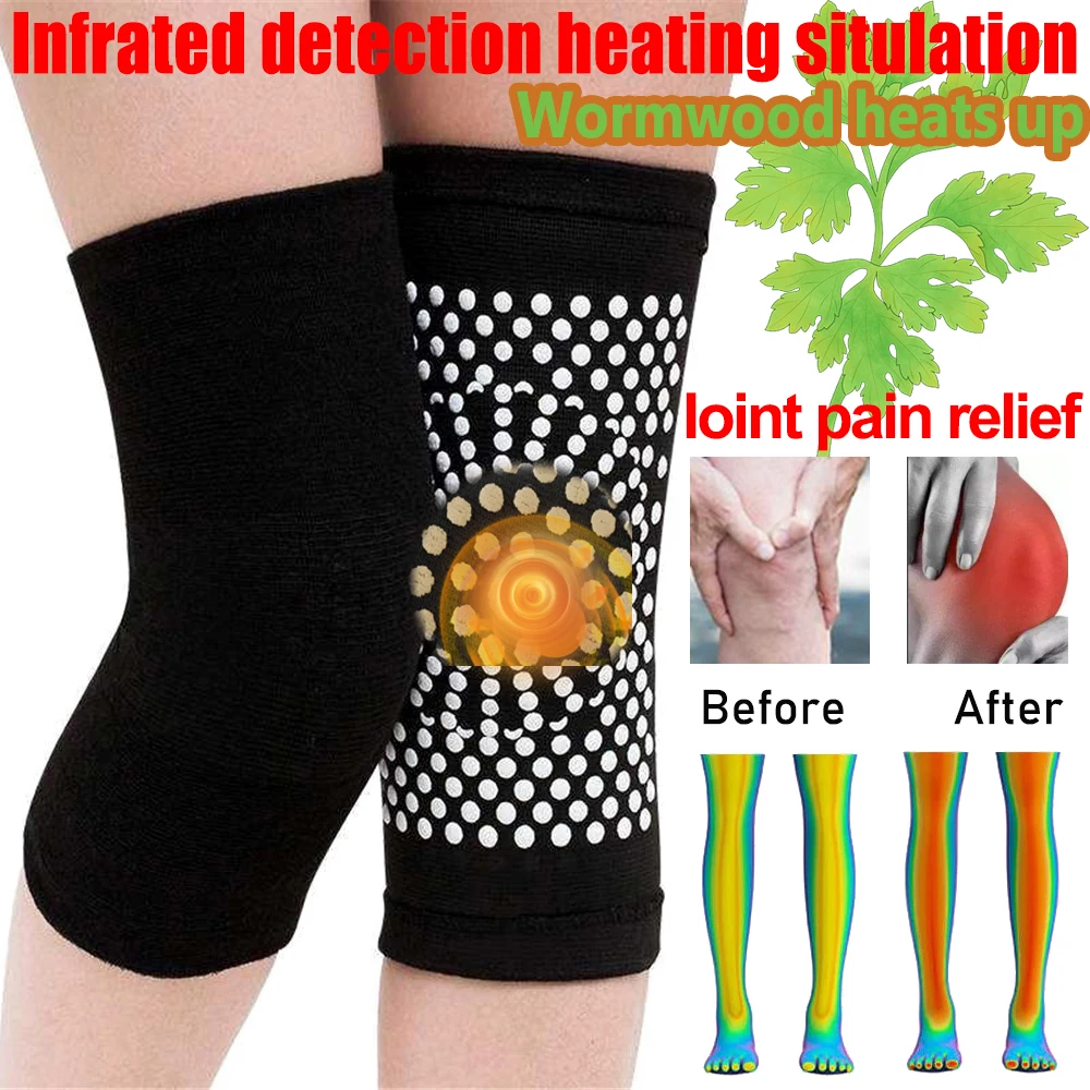 

Wormwood Heat Up Knee Sleeve Self Heating Knee Pads Arthritis Joint Pain Relief Sports Kneepad Elastic Nylon Knee Brace Leg Wrap