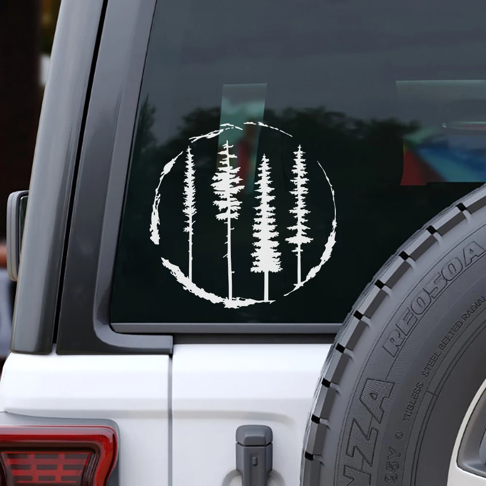 Pine Trees Forest Decal Fir Trees Nature Sticke Decal RV Camper Outdoors Car Auto Windshield Bumper Vinyl Sticke