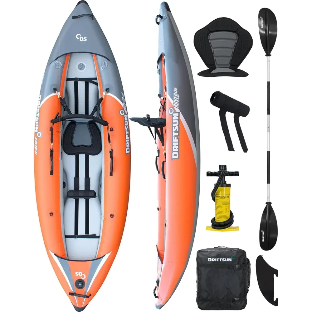 Rover Inflatable Kayak - Inflatable White Water Kayak - Inflatable 1 and 2 Person Kayaks for Adults with High Pressure Floor