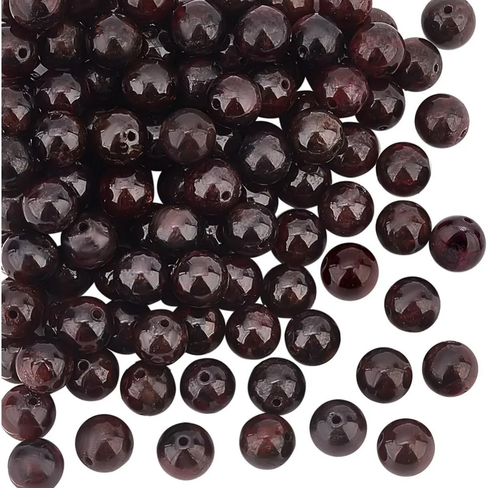 

120~126pcs 6mm Garnet Stone Beads Garnet Beads Round Loose Beads Stone 5.5~6.5mm for Bracelet Necklace