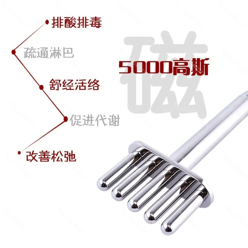Magnetic Fork Massage Tool, Stainless Steel Meridian Guasha Stick for Lymphatic Drainage, Available in 2/3/4/5 Prong for Body