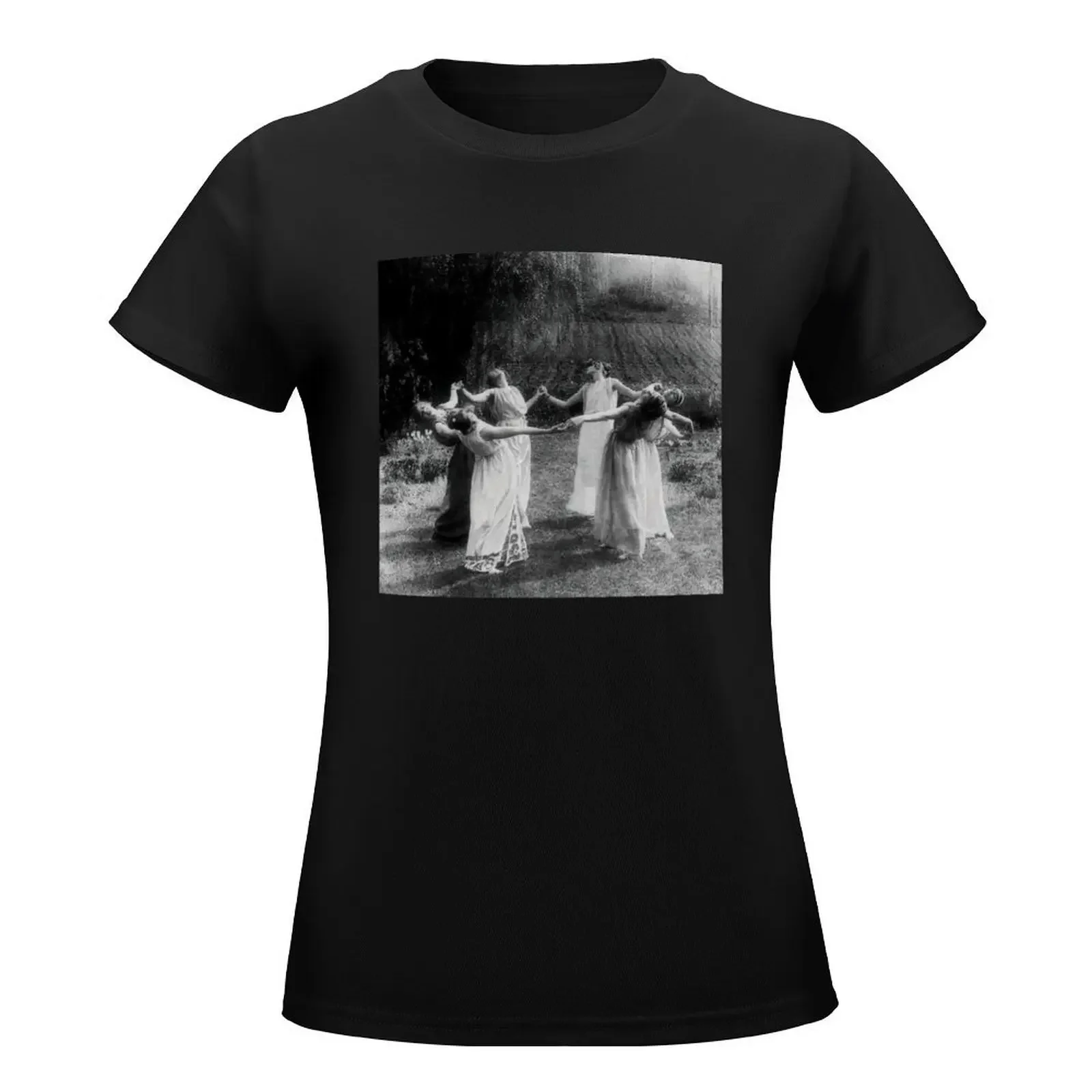 Circle of Witches? No, Vassar College girls practicing Greek dances, 1923 - black and white photo retouched and cleaned T-Shirt