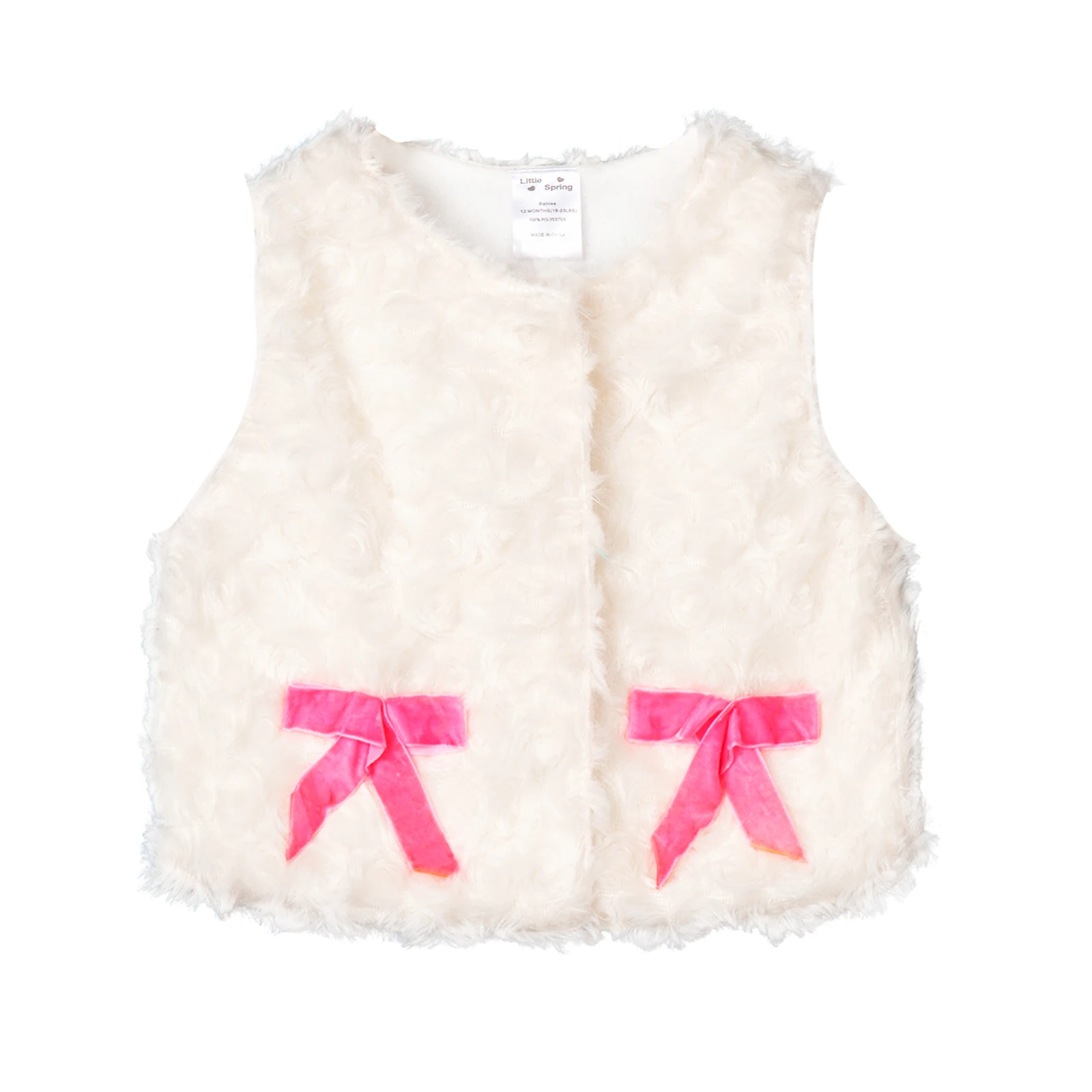 Mudkingdom Baby Girls Vest Jackets Fur Fleece Solid Warm Little Girl Autumn Winter Clothes Sleeveless Outerwear Kids Cute Coat