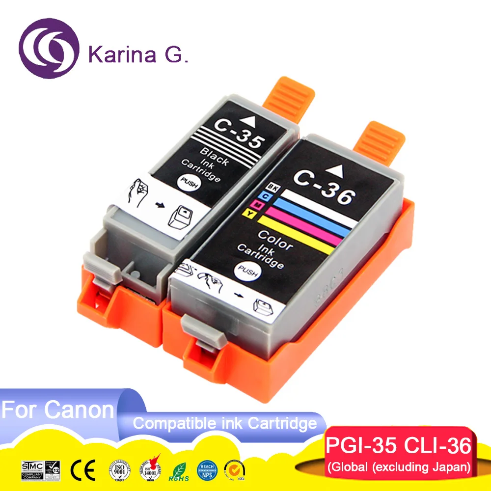 

PGI-35 PGI-36 PGI 35 36 PGI35 PGI36 Premium Color совместимый чернильный картридж для Canon PIXMA IP100B/IP100/iP110/IP100/iP110/TR150