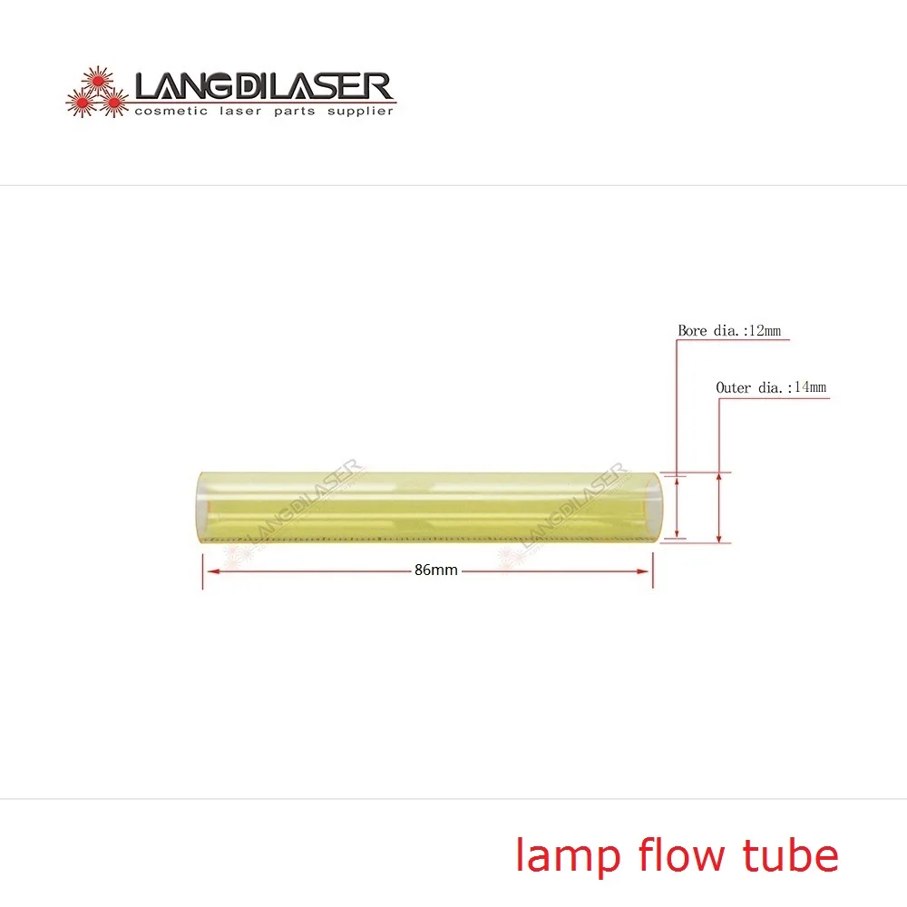 

IPL Lamp Flow Tube / Size : 86*14*12mm / UV filter lamp flow tube / for water flowing glass tube