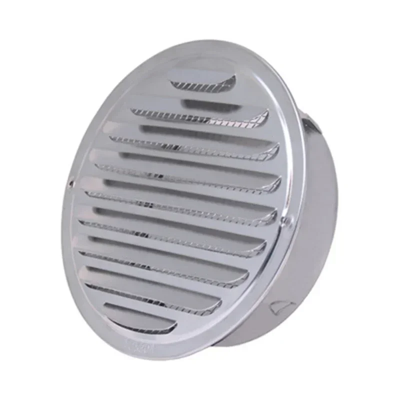 HVAC Ventilation Wall Mount Flat 80/100/120/160mm Stainless Steel Round Louver Air Vent Grille Ceiling Outlet Mesh