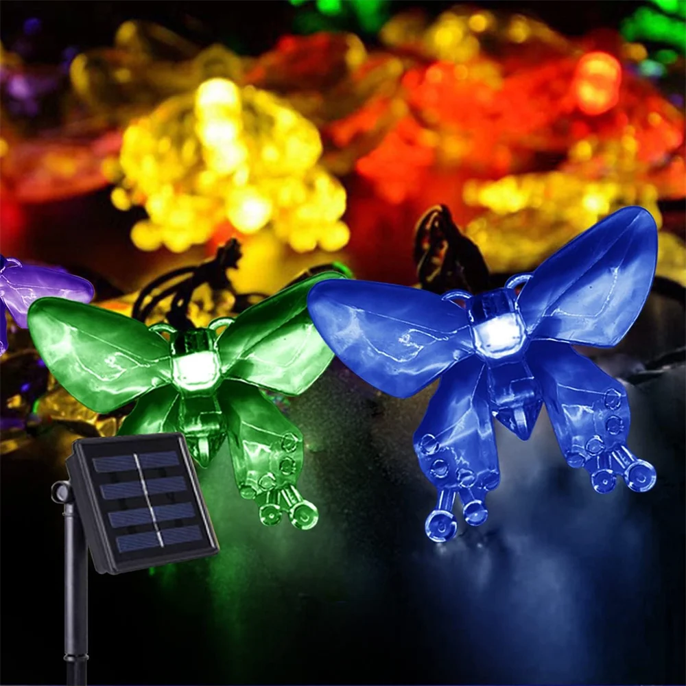 

Solar String Lights Outdoor Waterproof LED Butterfly Lights for Porch Market Backyard Patio Party Wedding Decorative 319